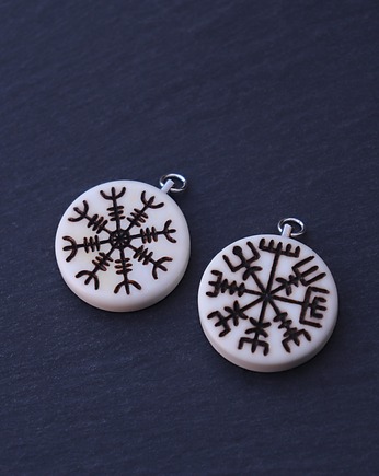 Islandzki naszyjnik Vegvisir, nordycki kompas- naszyjnik ochronny, Hunterbone