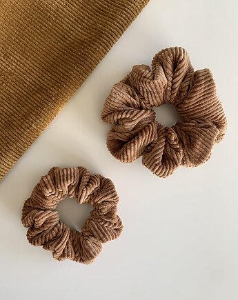 Sztruksowa gumka scrunchie Hazelnut, Volie Line
