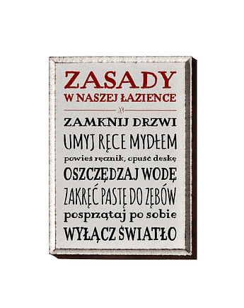 Tabliczka zasady w łazience, LV Home