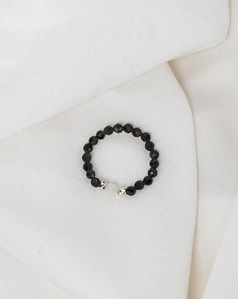 Pierścionek BLAIR kamień księżycowy obydian, Gleeme Jewellery