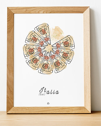 Plakat Bella Italia. Włochy = pizza, Moje Metro