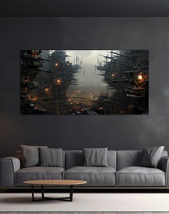 Futurystyczna Japonia, Cyberpunk - Plakat - Loft, Minimalizm, Black Sapphire Art