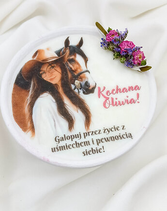 Personalizowana świeca dla wielbicielki koni i jeździectwa, Swiecznikowo