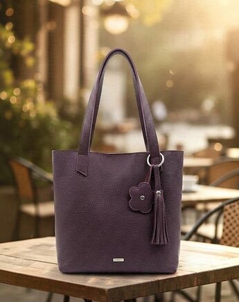 Burgundowa shopper bag skóra naturalna. Shopperka bordo, UNIQUE HandMade