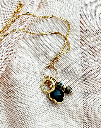 Naszyjnik z kamieniami, onyks i jaspis dalmatyński, Anemon Atelier