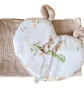 Zestaw muślinowy poduszka+otulacz Zajączki PZ, Bajkowe Wnetrza