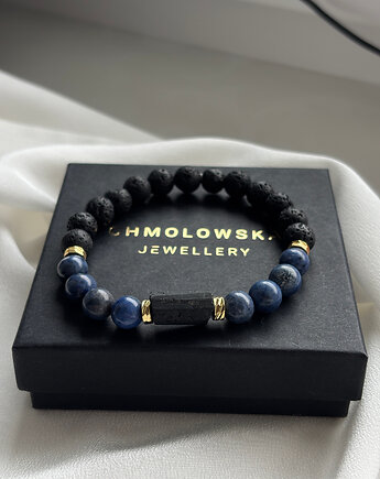 Bransoletka męska Sodalit  i Turmalin, Chmolowska Jewellery