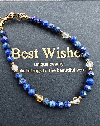 Bransoletka lapis lazuli cytryn, NESSING handmade
