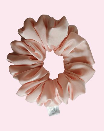 Satynowa gumka satynowa scrunchie owijka frotka brzoskwinia MAXI, Capillum