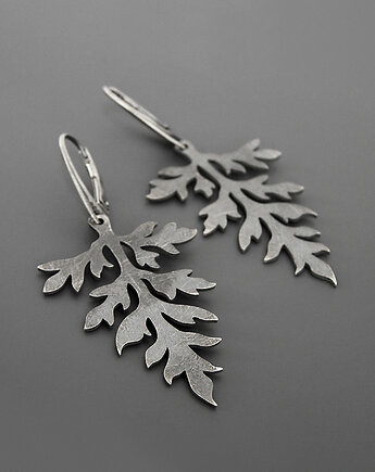 Kolczyki liście srebro, Pastelove Jewelry