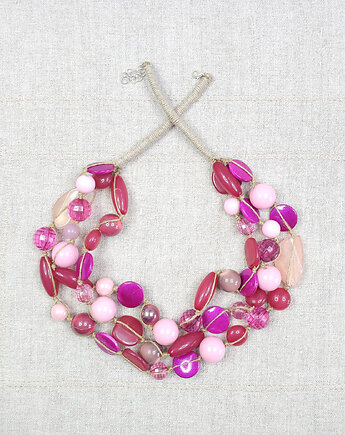 7031 Różowy naszyjnik kaskadowy, kama4you