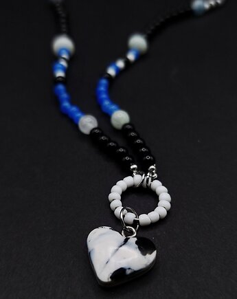 Naszyjnik HEART puffy marmurek, WILDBI design