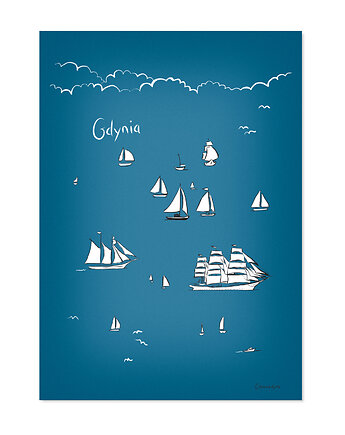 Plakat A4 Gdynia Żaglowce, Gliniana Kura