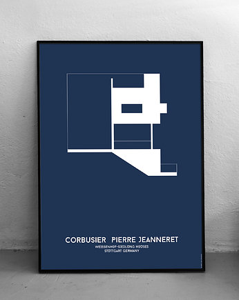 Budynek Corbusiera w Stuttgarcie - plakat 50x70 cm, Rafal Stefanowski