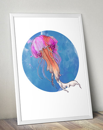 Plakat - ilustracja akwarelowa MEDUZA 50x70, Illunova