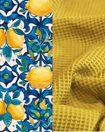 WYJĄTKOWY koc _ narzuta _ Positano, cytryny _ 155x200 cm, MOJAMAJA