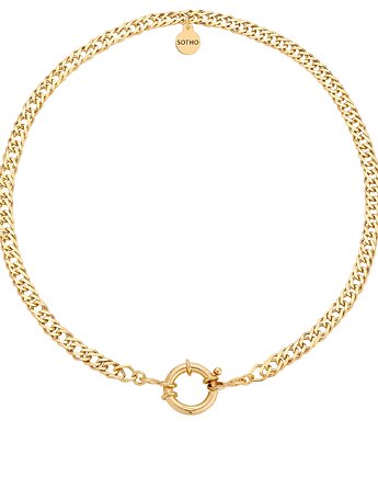 Złoty masywny łańcuch z ozdobnym zapięciem, SOTHO