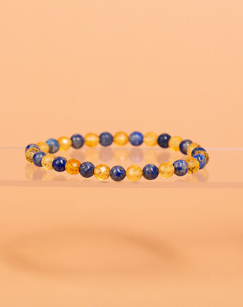 Bransoletka z fasetowanym bursztynem bałtyckim, Amber by Baco