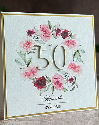 Personalizowana kartka na 50 urodziny, BH 21, Anna Art and Crafts