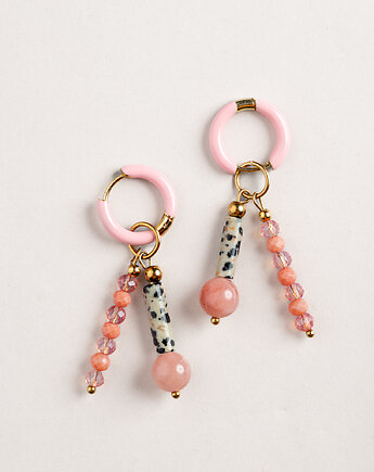 Kolczyki modułowe  delicate Rose  Dwie zawieszki Moduł, Konevka store