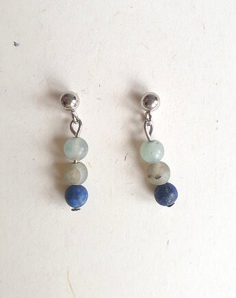 Kolczyki DROPSY MINI lapis lazuli, labradoryt, lapis lotus, modesign