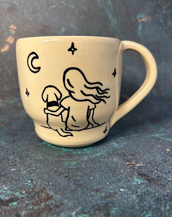 Kubek Dziewczyna z psem, purka ceramics