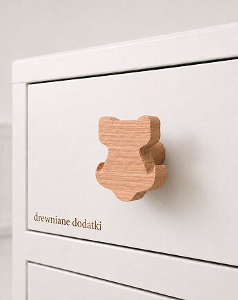 Drewniane gałki do mebli, dzik, leśne wzory z drewna, dąb, Drewniane dodatki