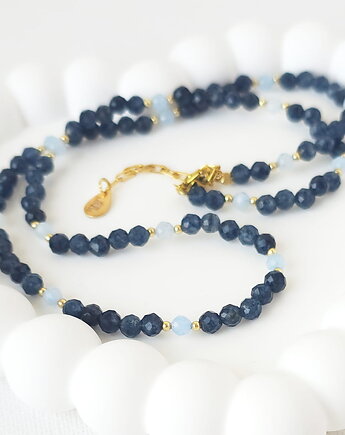 Naszyjnik z kamieni naturalnych: chalcedon, akwamaryn, MYNESS