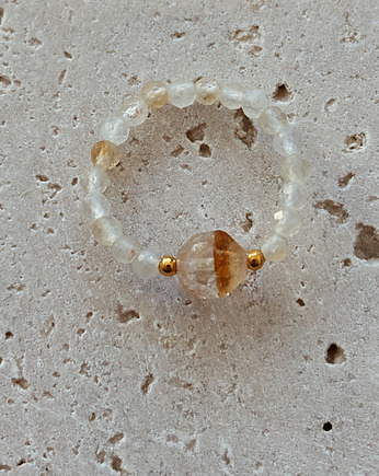 Pierścionek elastyczny Cytryn, Chmolowska Jewellery