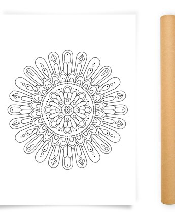 Plakat do Kolorowania Mandala Kwiat 50x70cm, Anna Grunduls Design