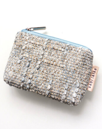 Mały portfelik card holder z plecionki Błękitny, sabi tatka