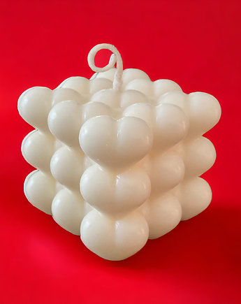 Świeca sojowa Bubble Heart, Mech i żywica