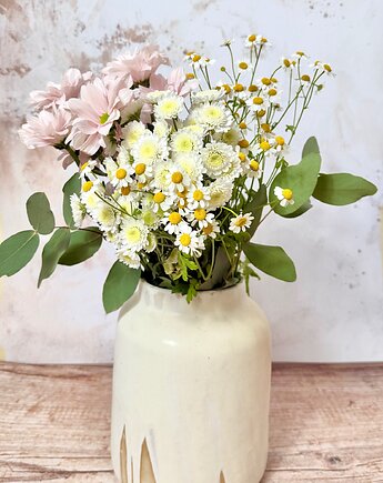 Wazon ręcznie robiony  jasna glina  matowe szkliwo  25 cm, AGABA pracownia ceramiczna