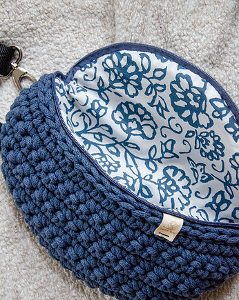 Saszetka nerka handmade bawełniana niebieska, OSOBY - Prezent dla dziadka