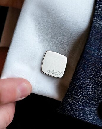 Srebrne spinki do mankietów z grawerem  srebro, ZaNa Design