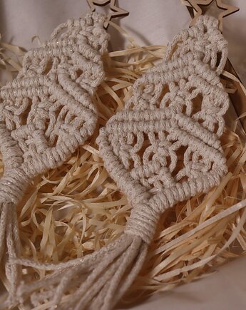 Ozdoba Bożonarodzeniowa - zestaw makramowych choinek, ManufakTurka