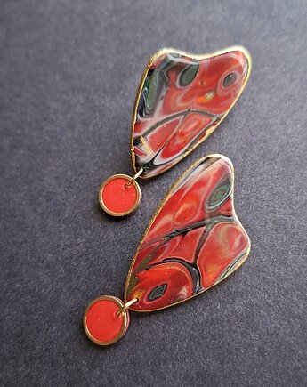 Kolczyki zieleń w czerwieni no2, Motywator Eweliny