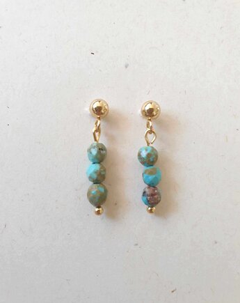 Kolczyki minimalizm z turkusem, modesign