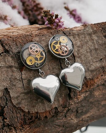 Kolczyki Silver Hearts 02, Zegarynki