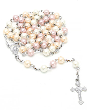 Ręcznie robiony różaniec komunijny, PERŁY 6mm, SREBRO 925, Yamira Art Studio