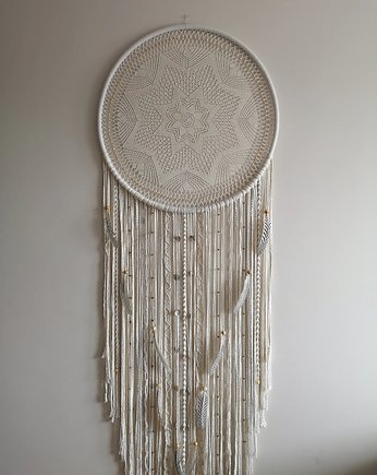 Wielki beżowy łapacz snów Dream catcher, nitkihome