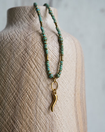 Naszyjnik boho a'la turkus z papryczką, AT NOON