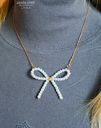 Urocza perełkowa kokardka miły prezent handmade dla niej, Galeria Limart