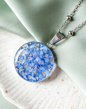 Wisiorek z niezapominajkami, nature gift