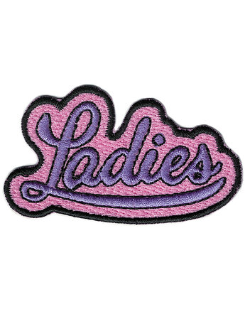 Naszywka naprasowanka LADIES FIOLETOWA termoprzylepna haft 8,2x4,7cm, Wyszywane