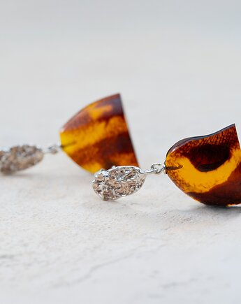 Naturalne kolczyki z bursztynem bałtyckim, srebro 925, Amber Charm