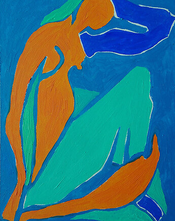 Obraz ręcznie malowany  fowizm akt naga, alice oil on canvas