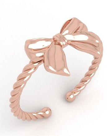 Pierścionek KOKARDKA- srebro 925, 24K złoto, 18K różowe złoto, ISSI Jewelry