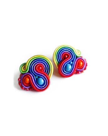 Malutkie kolorowe kolczyki sutasz, Mró Soutache