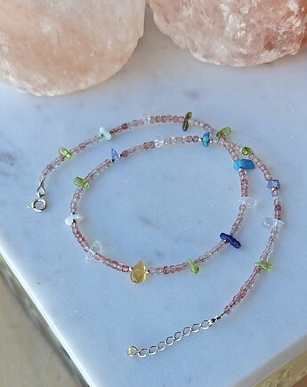 Delikatny naszyjnik, 8 minerałów, Studio Gazela